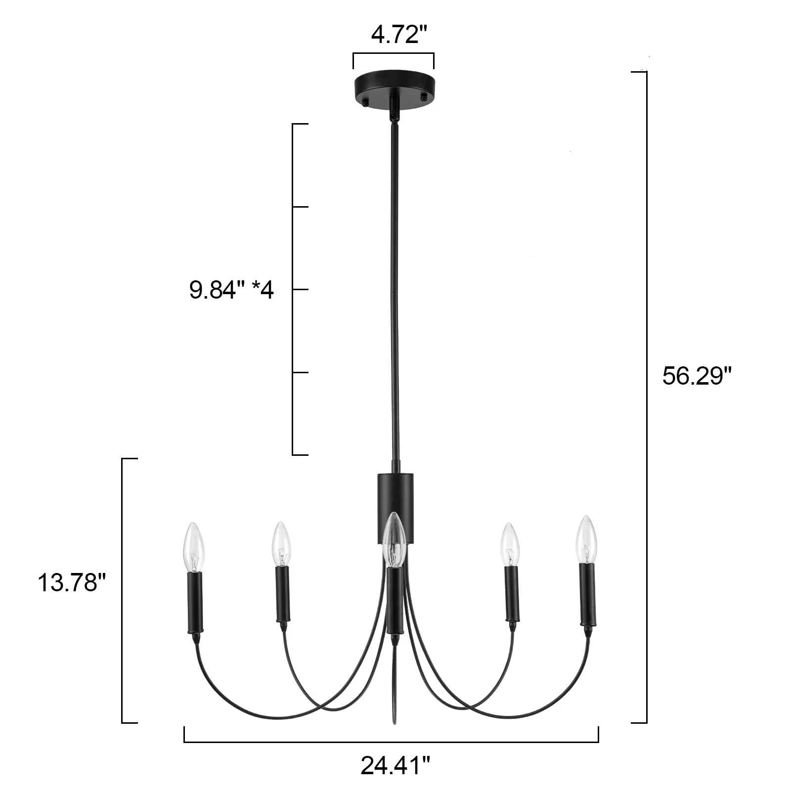 Glowlings 5-Light Classic Dimmable Candle Style Chandelier for Dining Room