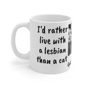 Golden Girls Mug Live with a Lesbian than a cat-Sophia,Sarcastic Funny Quote Magic/Normal Coffee Mug Gift,Golden Girls Fan Funny Gift Mug