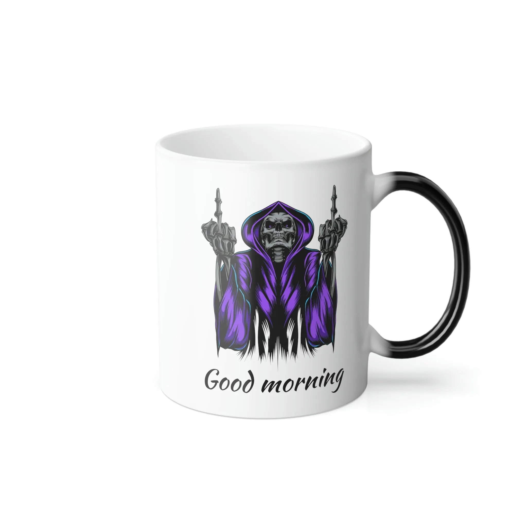 Good morning Smiley/Grim Reaper 11oz Color Morphing Mug