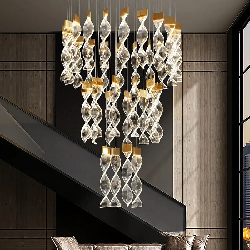 Grand Twirl Staircase Chandelier: Premium Lighting Solution