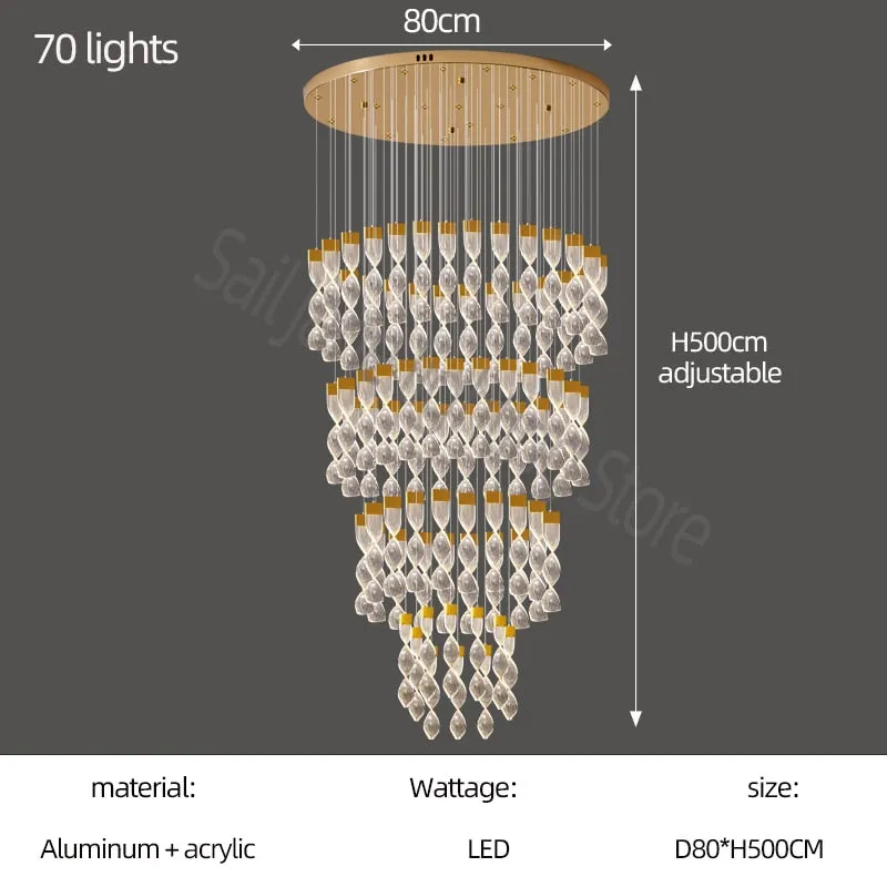 Grand Twirl Staircase Chandelier: Premium Lighting Solution