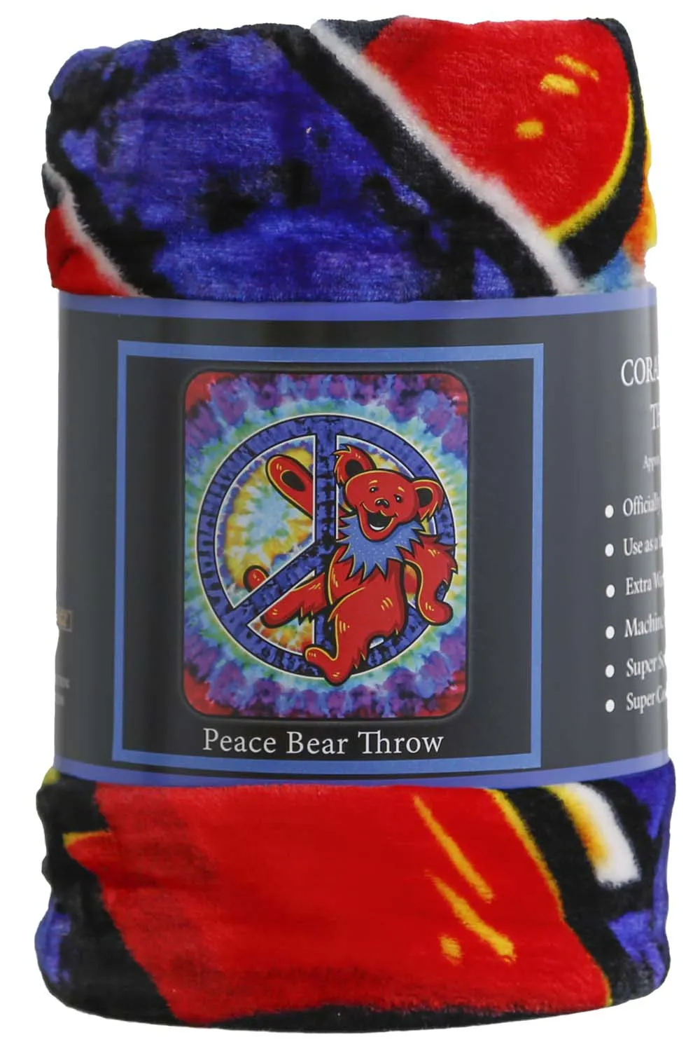 Grateful Dead Peace Bear Fleece Throw Blanket