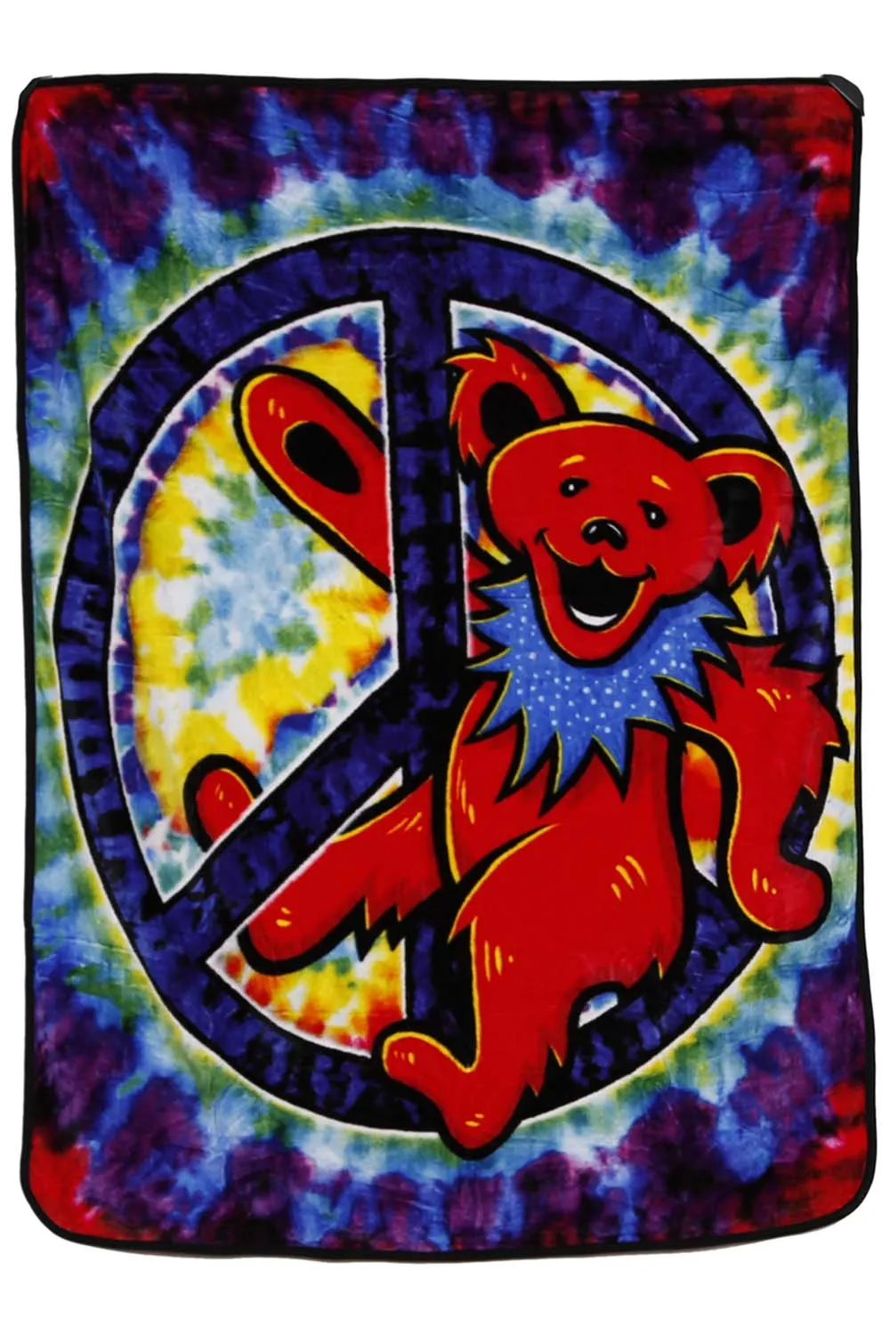 Grateful Dead Peace Bear Fleece Throw Blanket