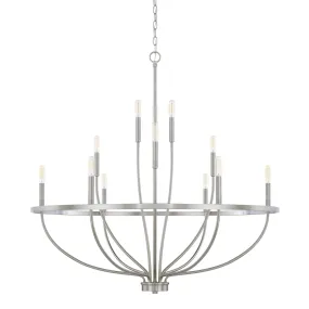 GREYSON 12 LIGHT CHANDELIER, BRUSHED NICKEL