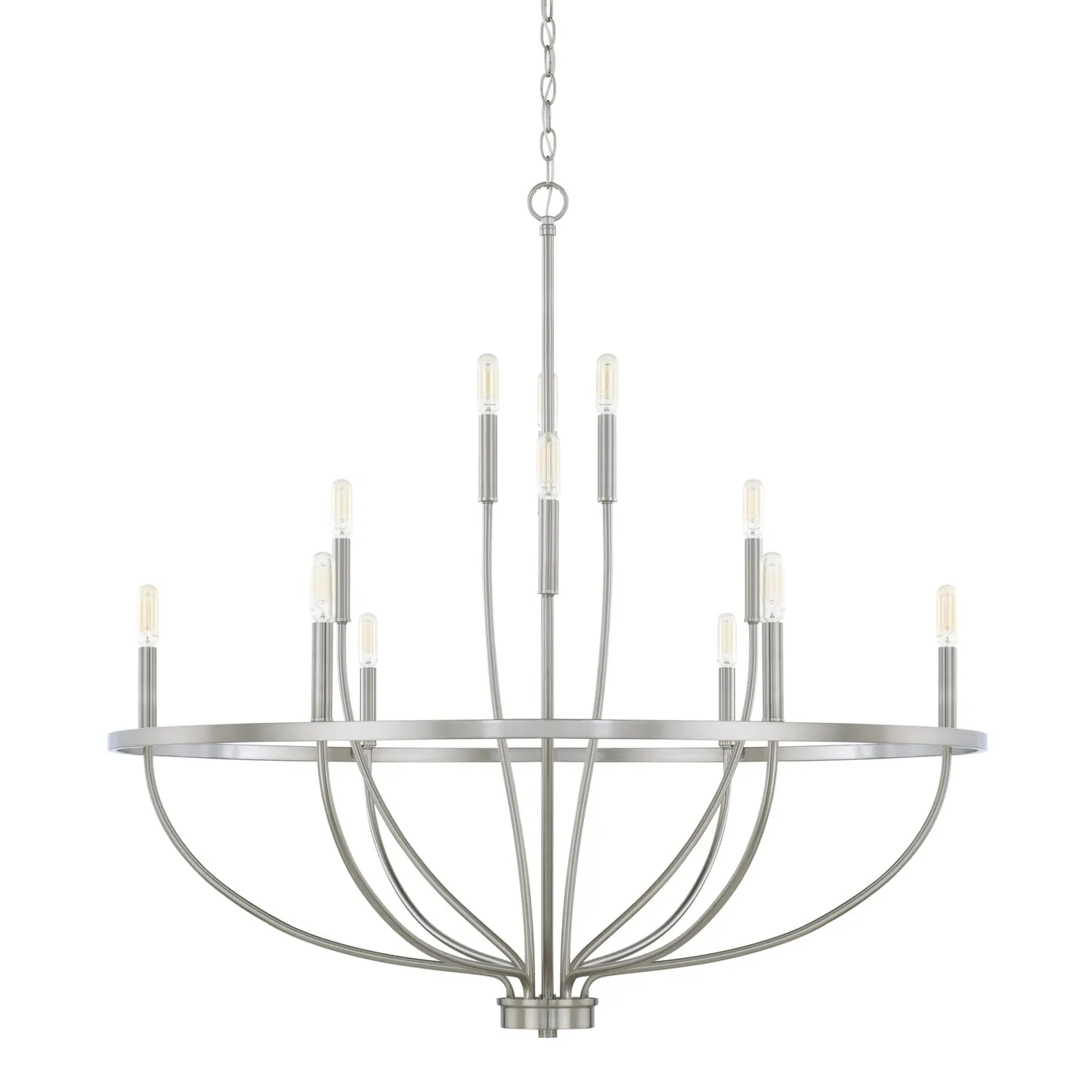 GREYSON 12 LIGHT CHANDELIER, BRUSHED NICKEL