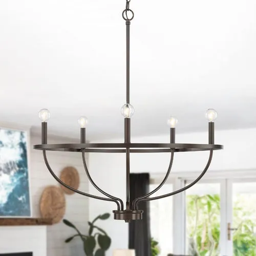 GREYSON 5 LIGHT CHANDELIER, BRONZE