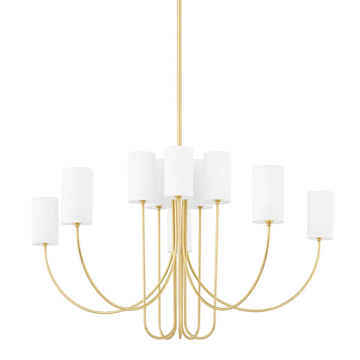 Harlem 10 lights Chandelier Brass finish