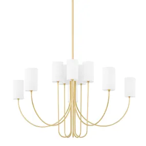 Harlem 10 lights Chandelier Brass finish