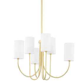 Harlem 6 lights Chandelier Brass finish