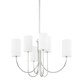 Harlem 6 lights Chandelier Polished Nickel finish