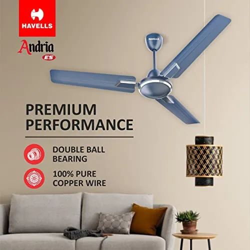 Havells 1200mm Andria Energy Saving Ceiling Fan (Indigo Blue, Pack of 1)