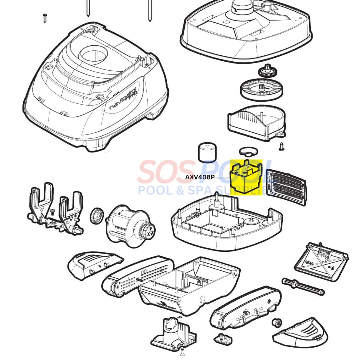 Hayward Gear Box Assembly For Navigator Pro Pool Vac Cleaners | AXV408P