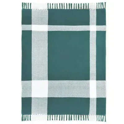 Highland 80289BSW Blue Spruce/White Throw Blanket