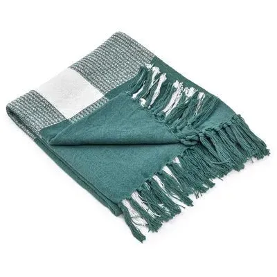 Highland 80289BSW Blue Spruce/White Throw Blanket