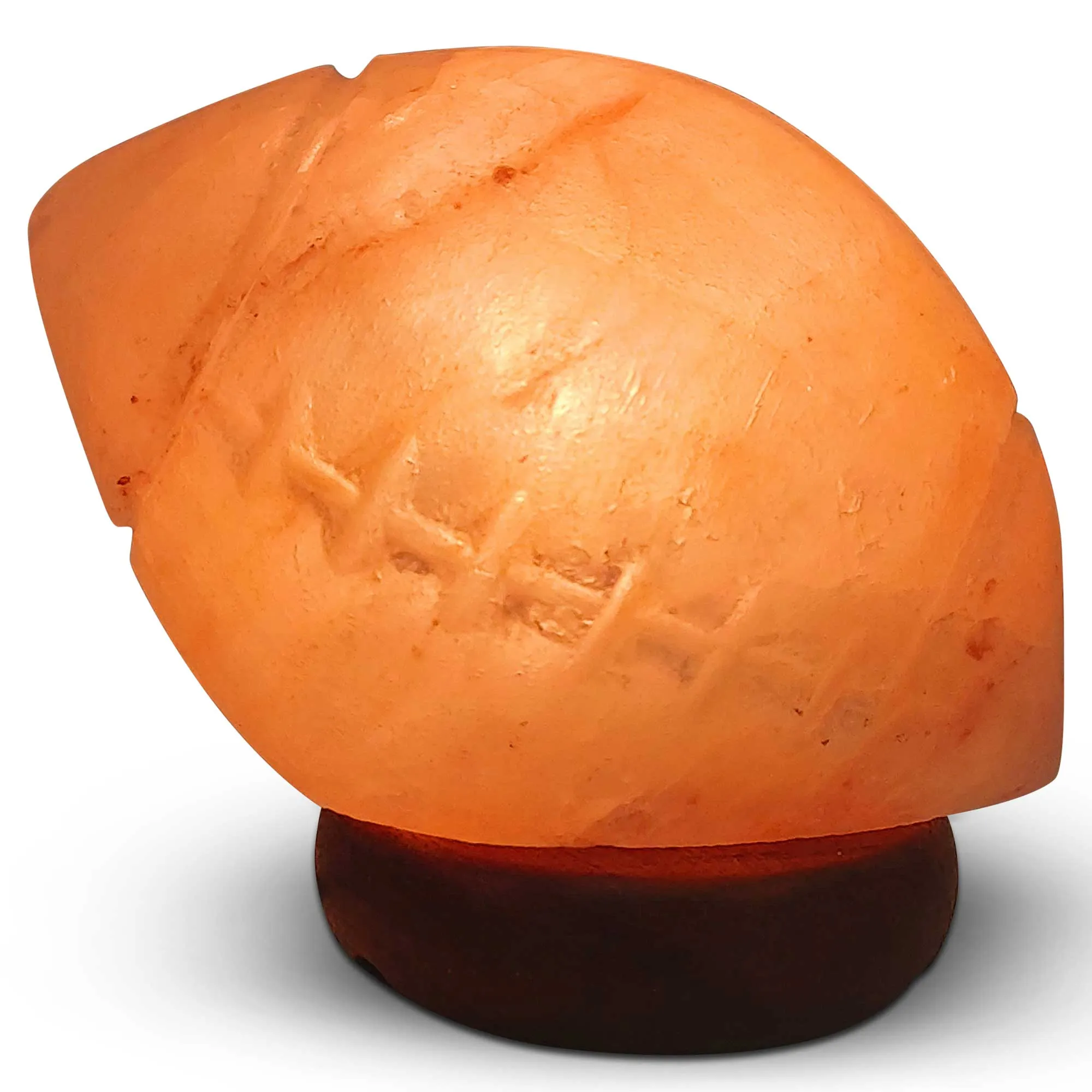 Himalayan Pink Salt Lamp - 12V 12W Rugby Footy Ball Shape Carved Crystal Rock