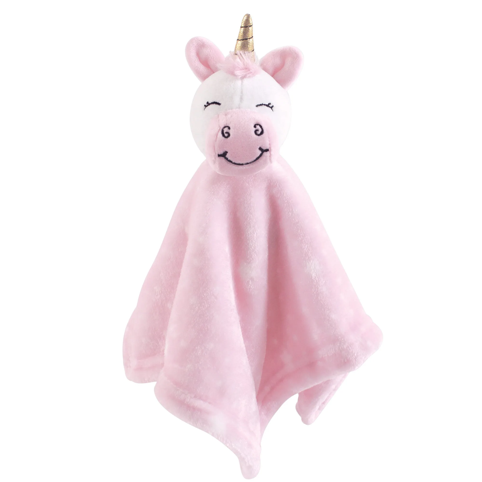 Hudson Baby Animal Face Security Blanket, Pink Unicorn