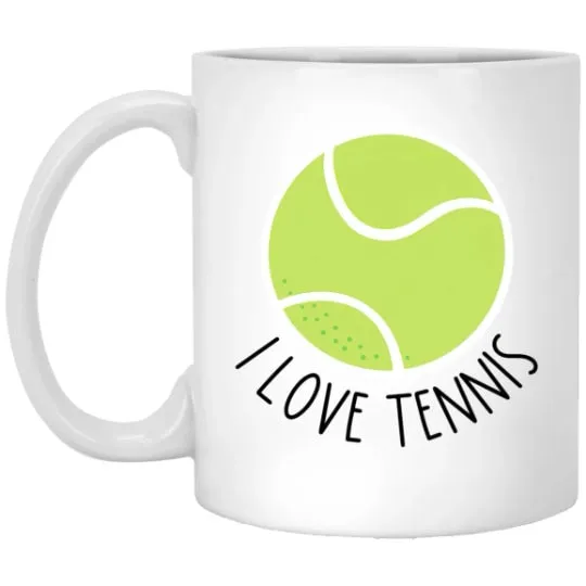 I Love Tennis Mug for Tennis Lover Tennis Coffee Cup