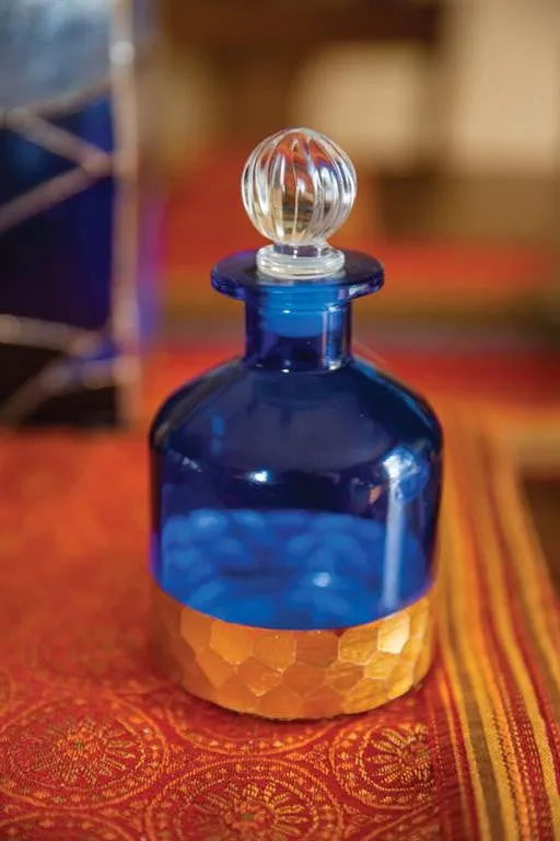 Indigo Glass Bottle - Set of 2