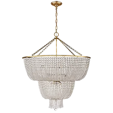 JACQUELINE TWO TIER CHANDELIER, HAND RUBBED ANTIQUE BRASS