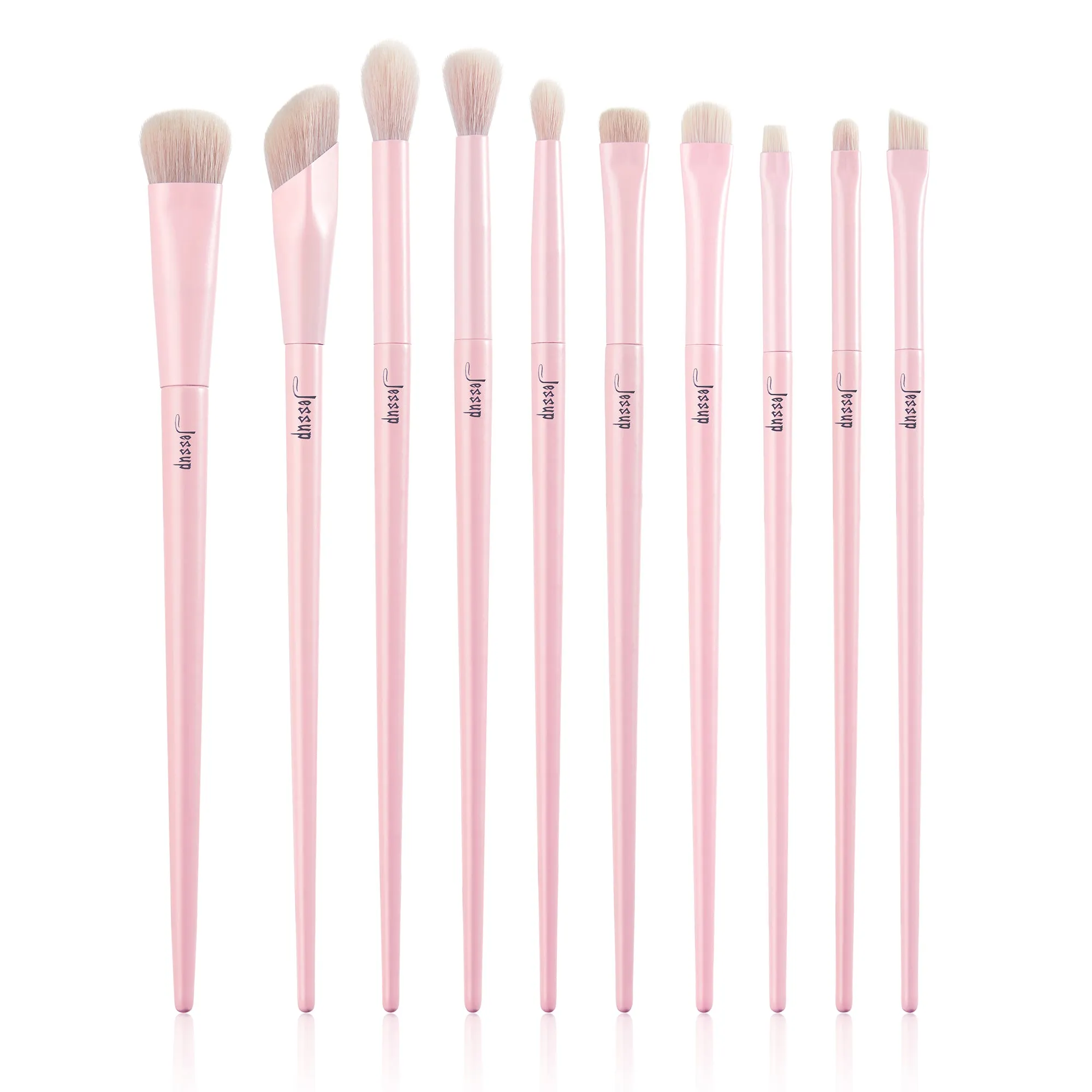 Jessup Crystal Pink Makeup Brushes Set Premium Vegan T495