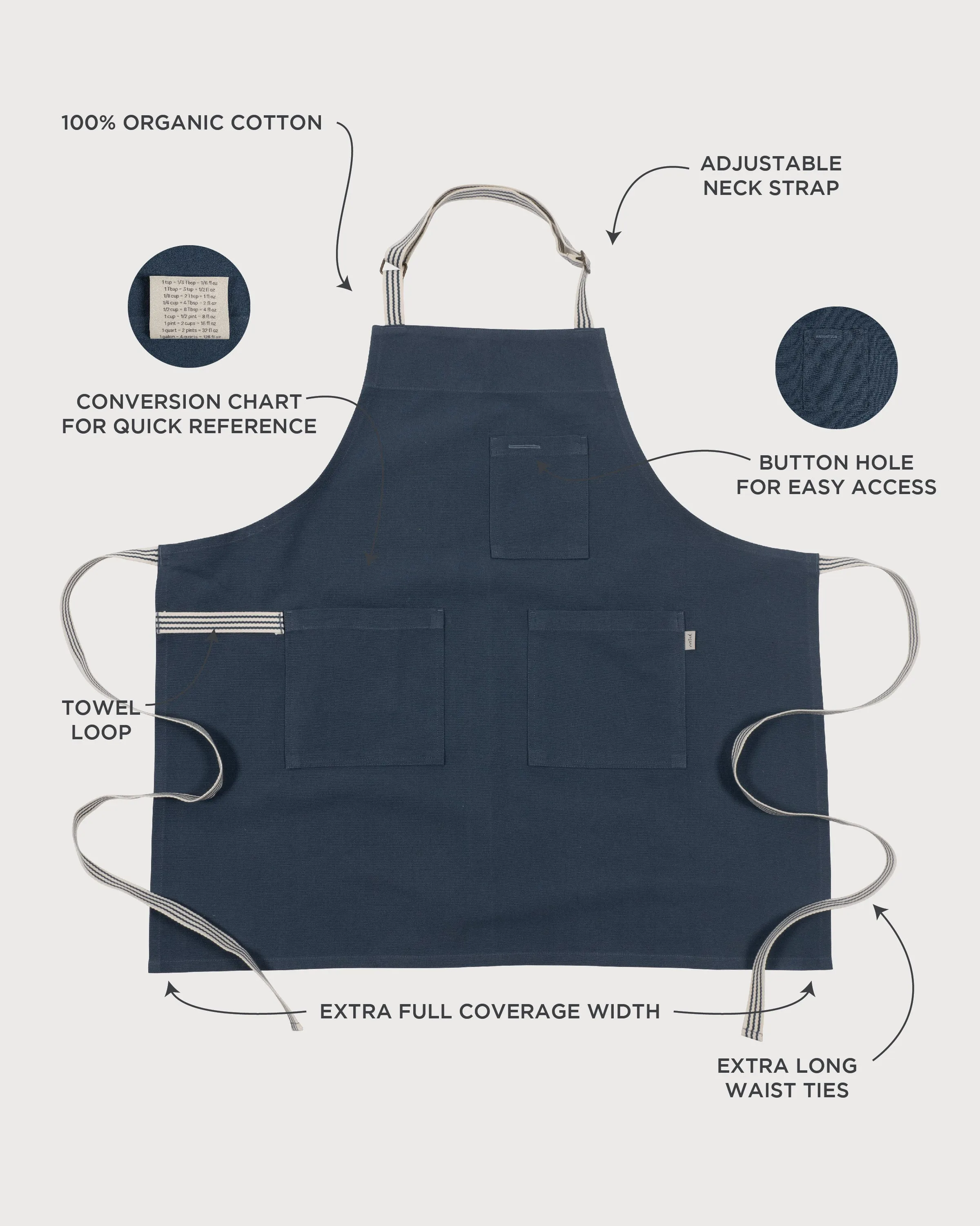 KAF Home Rooted Sustainable Chef's Apron - 32" x 30"