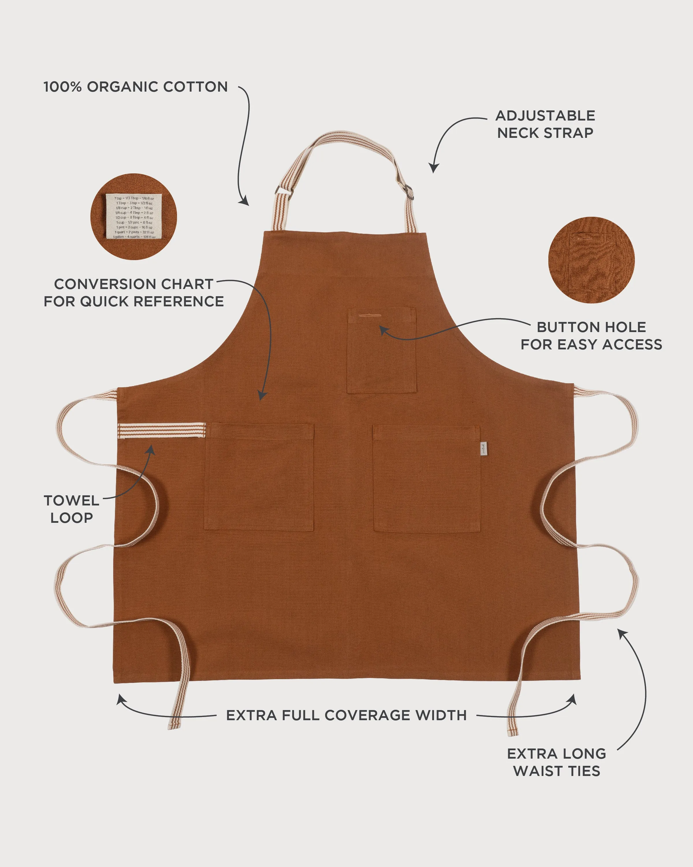 KAF Home Rooted Sustainable Chef's Apron - 32" x 30"