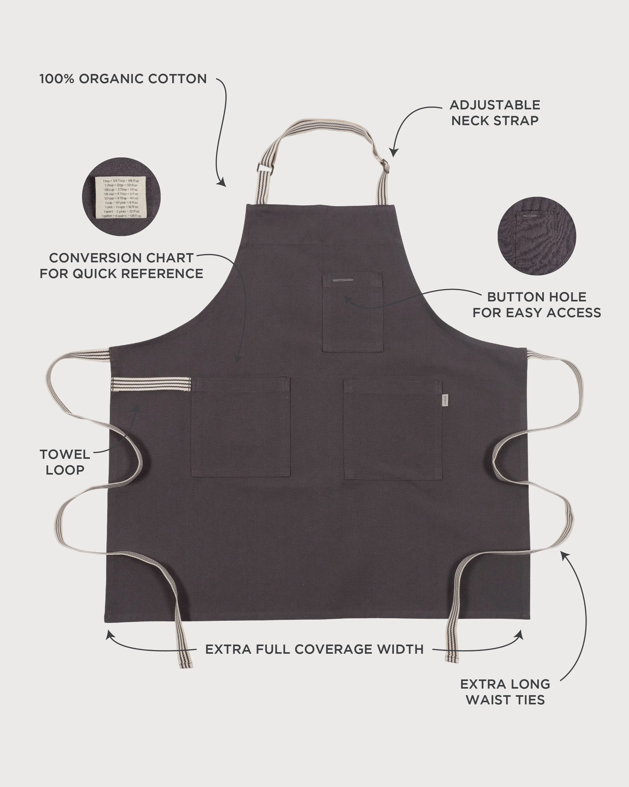 KAF Home Rooted Sustainable Chef's Apron - 32" x 30"