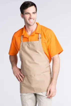 Khaki Bib Adjustable Apron (3 Pockets)