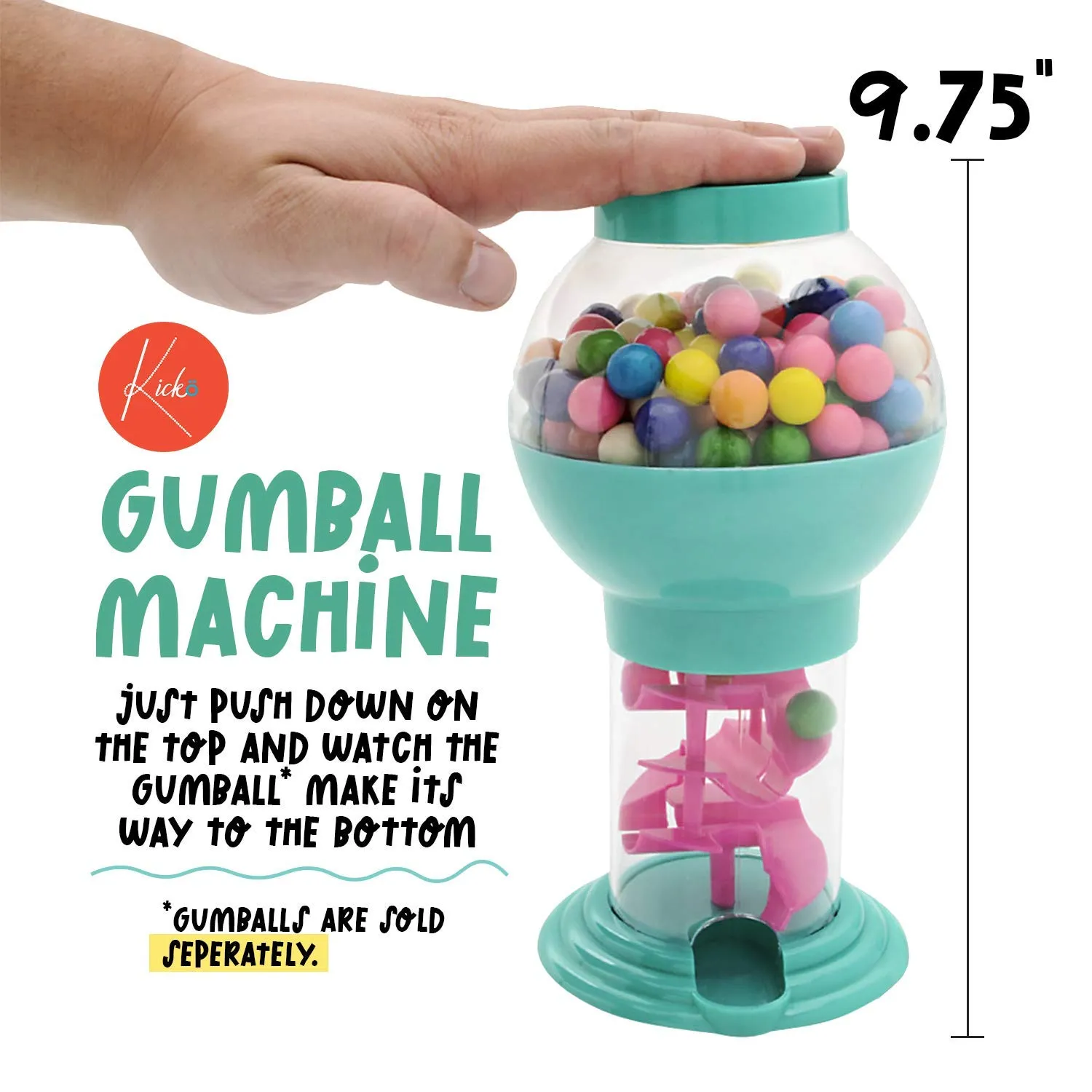 Kicko Twirling Gumball Machines - 3 Pack - 9.75 Inch - Galaxy Candy Dispenser