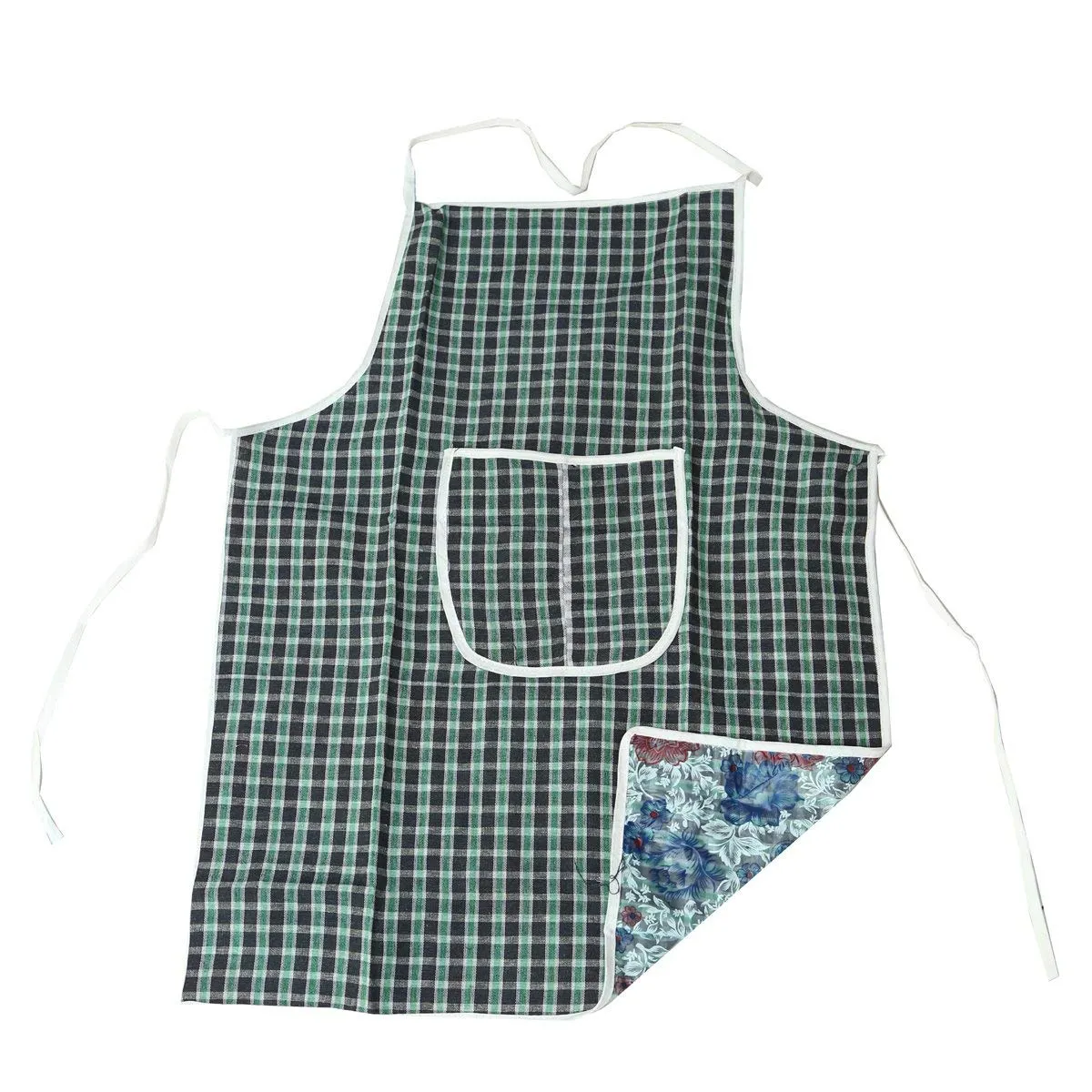 Kuber Industries Checkered Design 4 Pieces Cotton Kitchen Apron with Front Pocket (Multi)-CTKTC32670