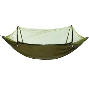 Kuber Industries Pack of 4 Camping Hammock with Mosquito Net | Portable Hammocks with Tree Straps | Swing Sleeping Hammock Bed with Net | Nylon Hammock for Indoor - Outdoor | Green