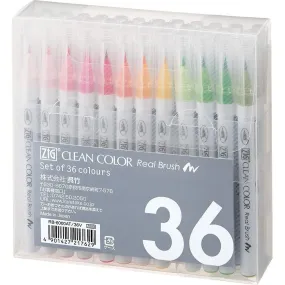 Kuretake ZIG Clean Color Real Brush Marker 36 Colors RB-6000AT/36V