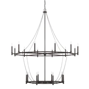 LANCASTER 20 LIGHT CHANDELIER, BLACK IRON