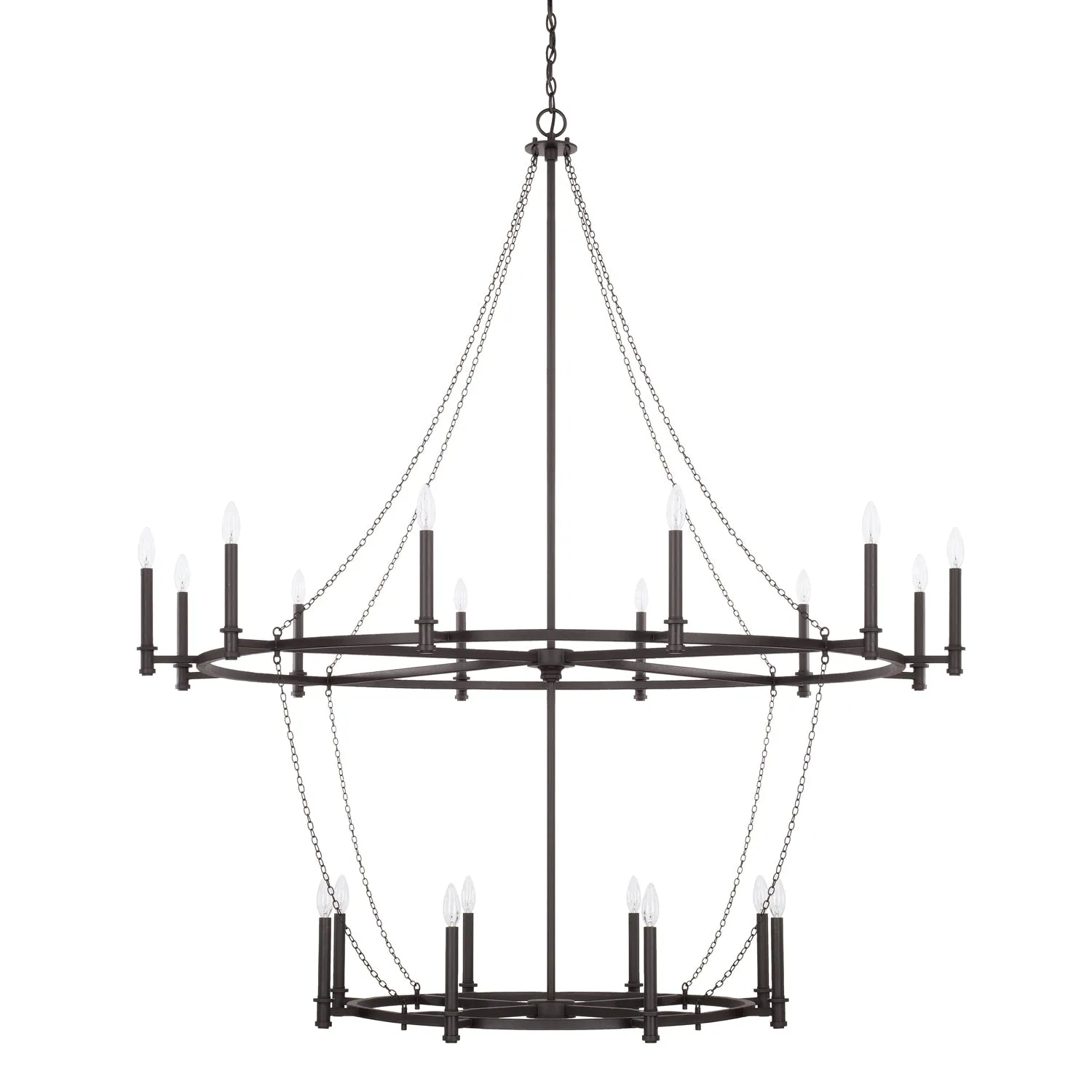 LANCASTER 20 LIGHT CHANDELIER, BLACK IRON