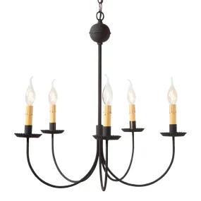 Large 5-Arm Westford Chandelier in Textured Black