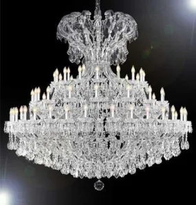 Large Foyer / Entryway Maria Theresa Chandelier Crystals Lighting H82" X W84" - A83-Silver/3103/64 8Sw