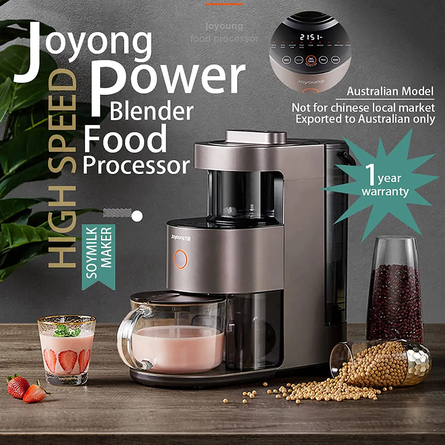 Low Noise High-Speed Power Blender with Food Processor