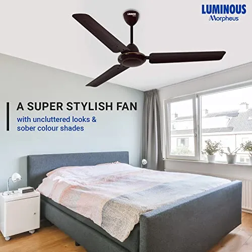 LUMINOUS Morpheus1200MM Star-rated BEE Certified Energy Efficient 52-Watt High Speed Ceiling Fan (Brown)