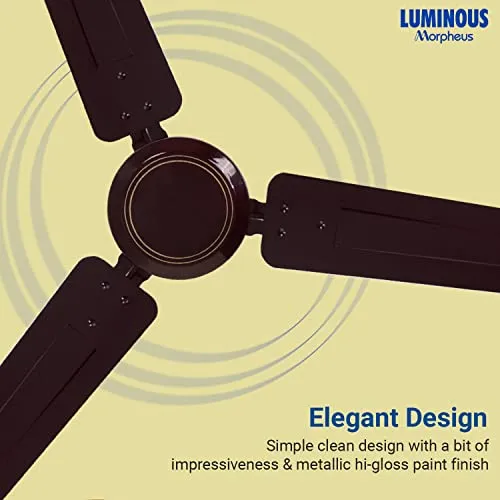 LUMINOUS Morpheus1200MM Star-rated BEE Certified Energy Efficient 52-Watt High Speed Ceiling Fan (Brown)