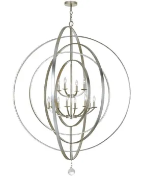 LUNA 12 LIGHT CHANDELIER, ANTIQUE SILVER