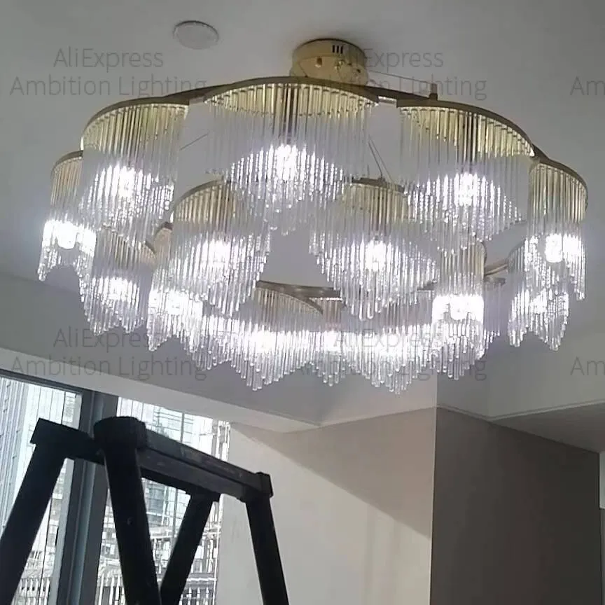 Lustrous Allure: Stainless Steel Crystal LED Chandeliers for Luxurious Spaces