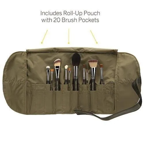 Maestro The Key Essential 10pc. Brush set with Roll-up Pouch