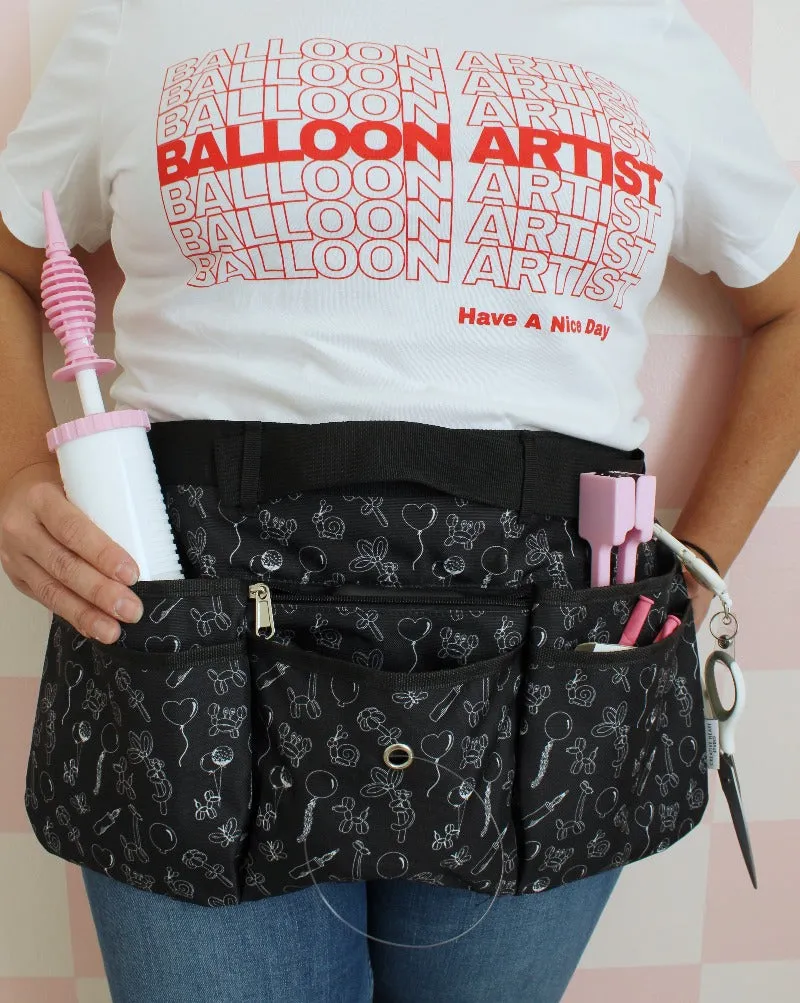 Maker Apron - Black & White Balloon Confetti Print