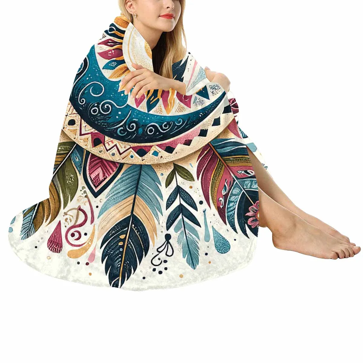 Mandella_Awd35147  Circular Micro Fleece Blanket 47"