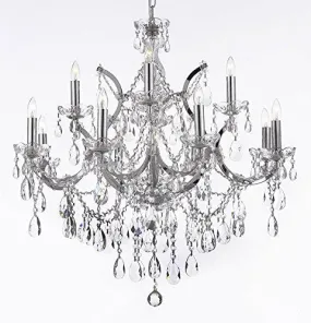 Maria Theresa Chandelier Lighting Crystal Chandeliers H30 "X W28" Trimmed With Spectra (Tm) Crystal - Reliable Crystal Quality By Swarovski Chrome Finish - J10-Chrome/26049/12 1Sw