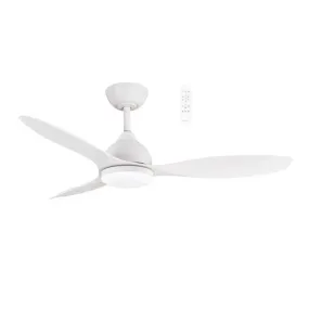 Martec Elite DC 1320mm Ceiling Fan with LED Light Matt White