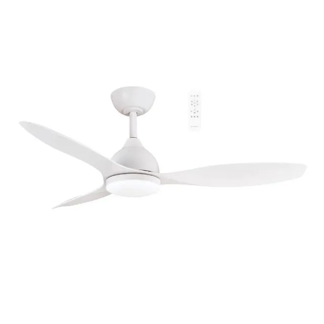 Martec Elite DC 1320mm Ceiling Fan with LED Light Matt White