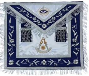 Masonic Past Master Apron Gold and Silver Hand Embroidery Apron Silk