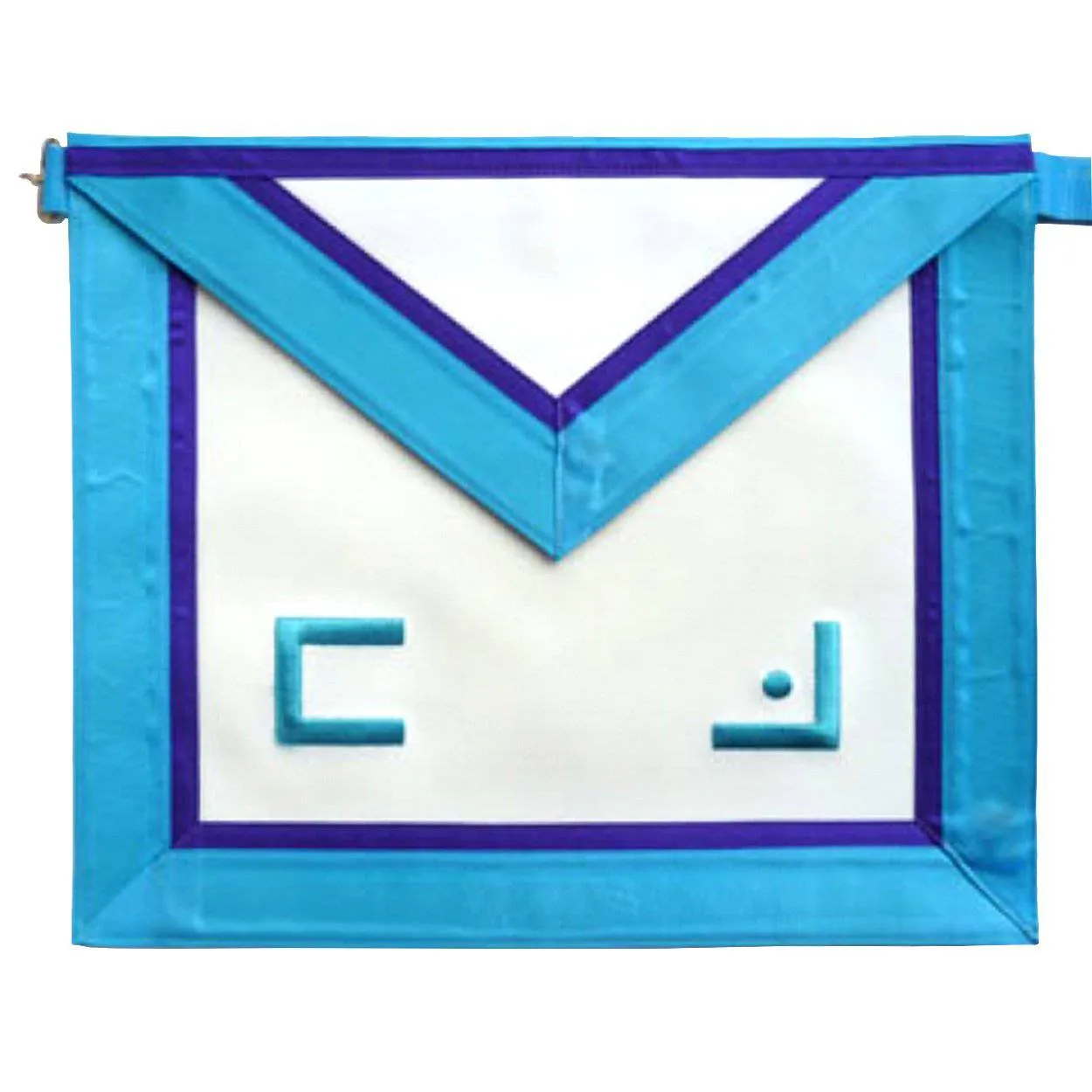 Master Mason Apron - White, Turquoise & Royal Blue