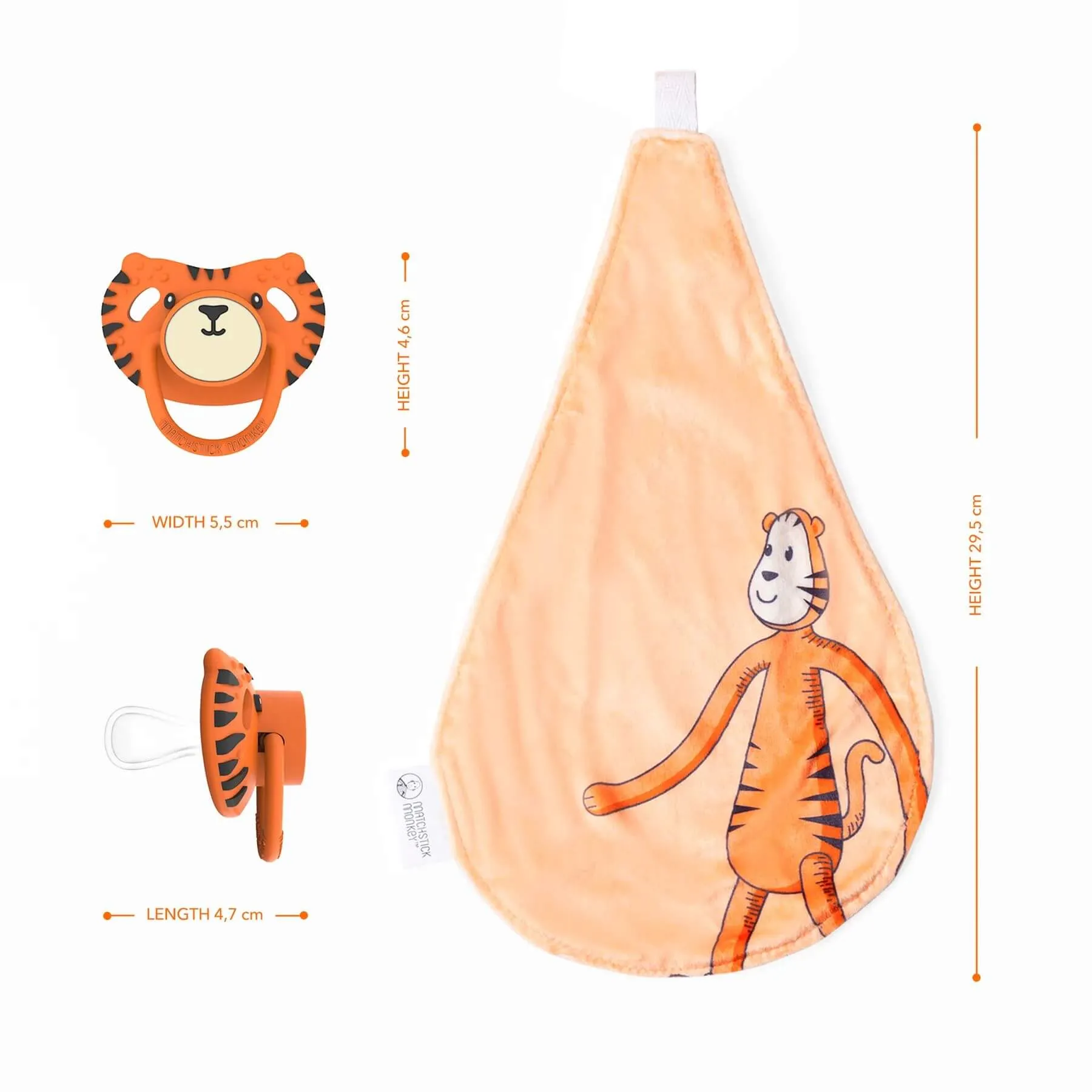 Matchstick Monkey Teething Soother & Comforter (Teddy Tiger)